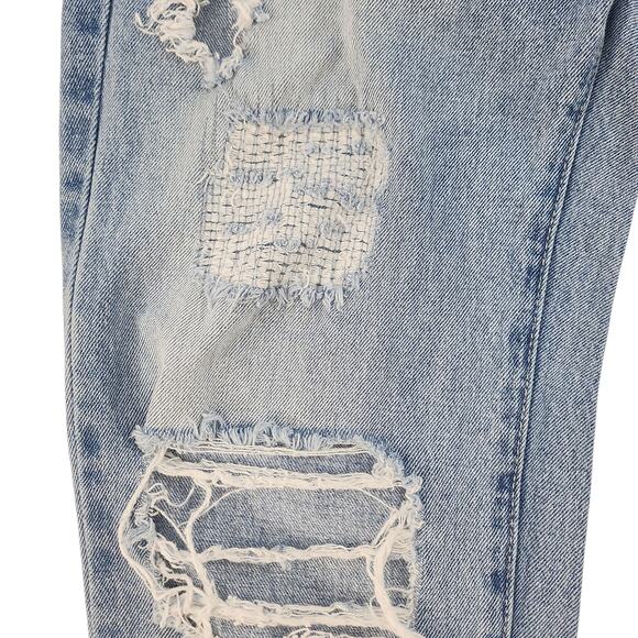 Hart Denim Jeans 29 Stone Wash Bleached Ripped Destroyed Distressed Preppy - Picture 4 of 16
